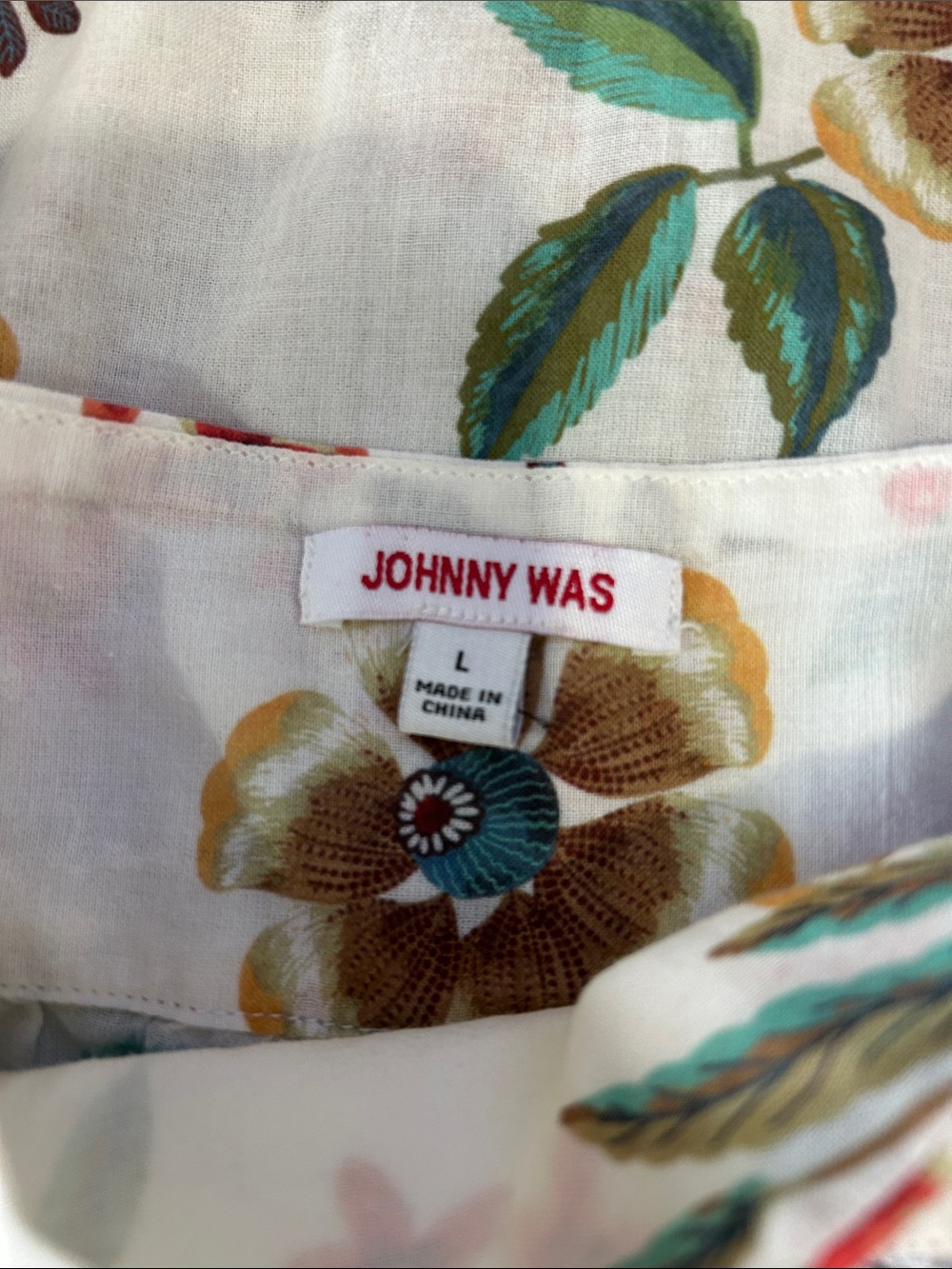 Johnny Was Ekru Ardell floral puff sleeve top large - Picture 6 of 9